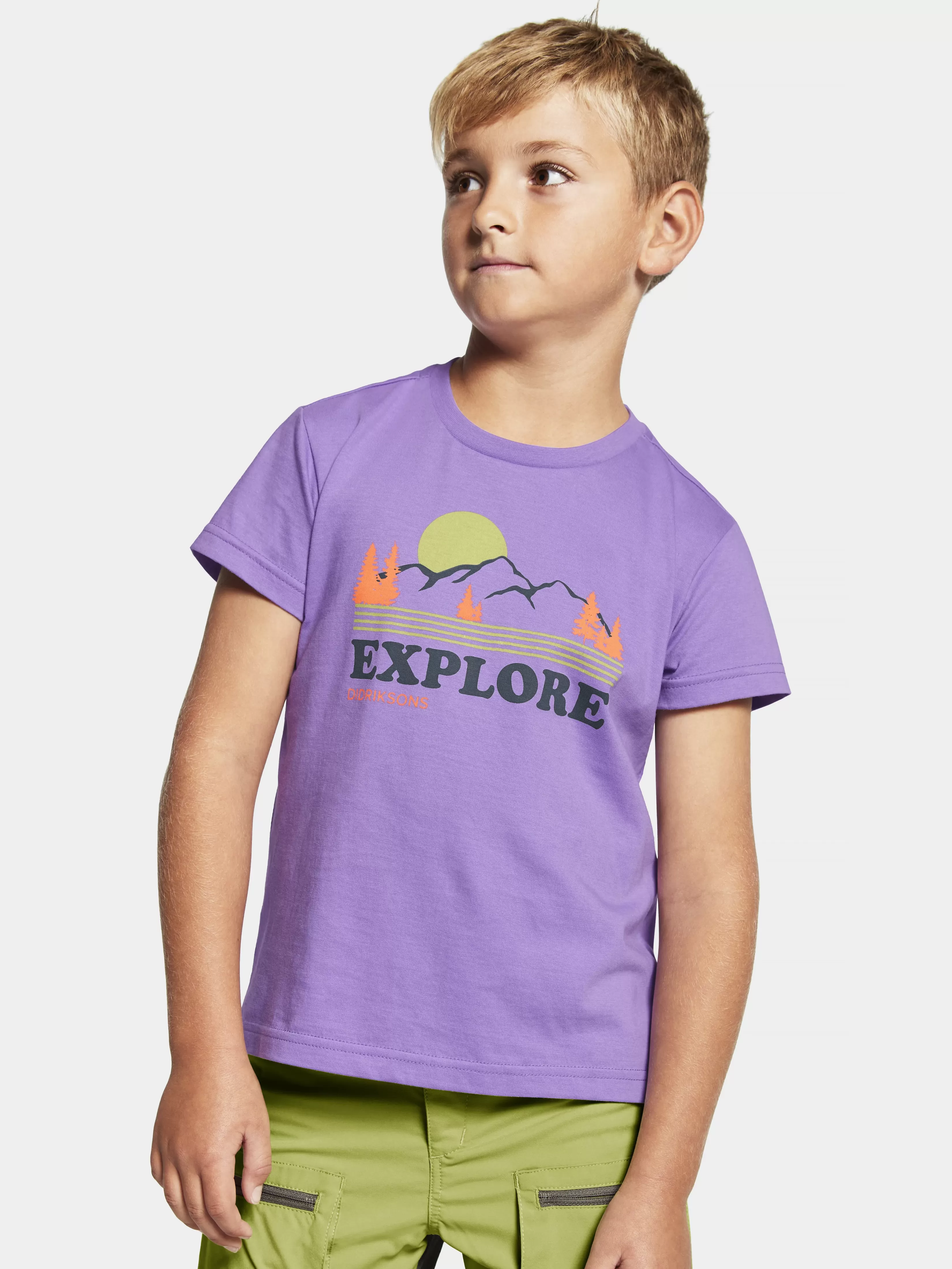 Didriksons Mynta Kids' Logo T-Shirt Explore Bigger>Barn Gensere & T-Skjorter